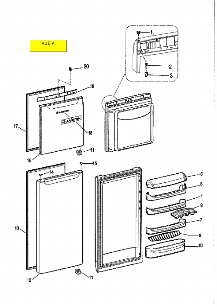 Vue éclatée HOTPOINT-ARISTON STM1721VRHA 61883
