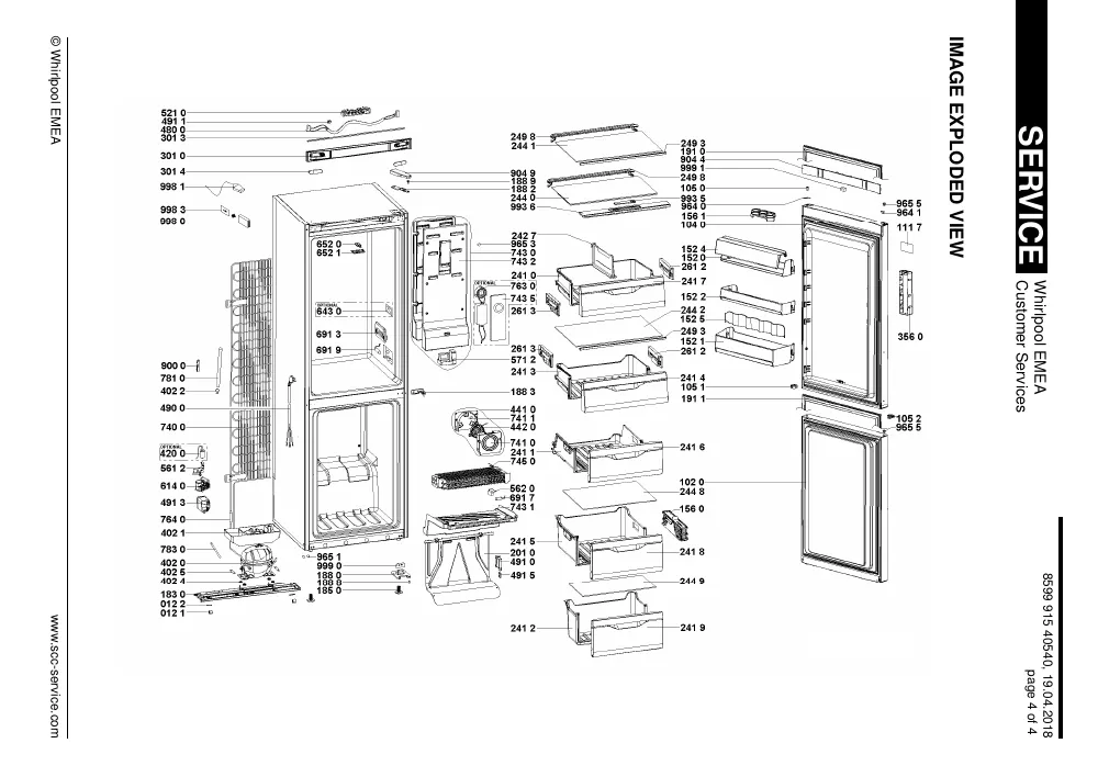 Vue éclatée HOTPOINT-ARISTON XH8T1OCNEW 859991540540