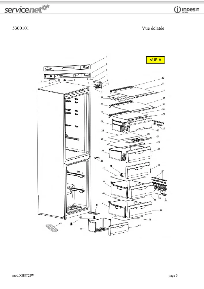 Vue éclatée HOTPOINT-ARISTON XH8T2IW 89414