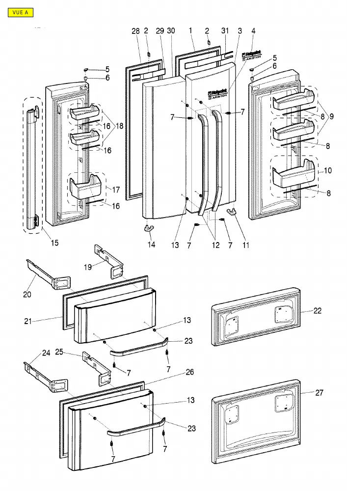 Vue éclatée HOTPOINT-ARISTON E4DAAXC 77966