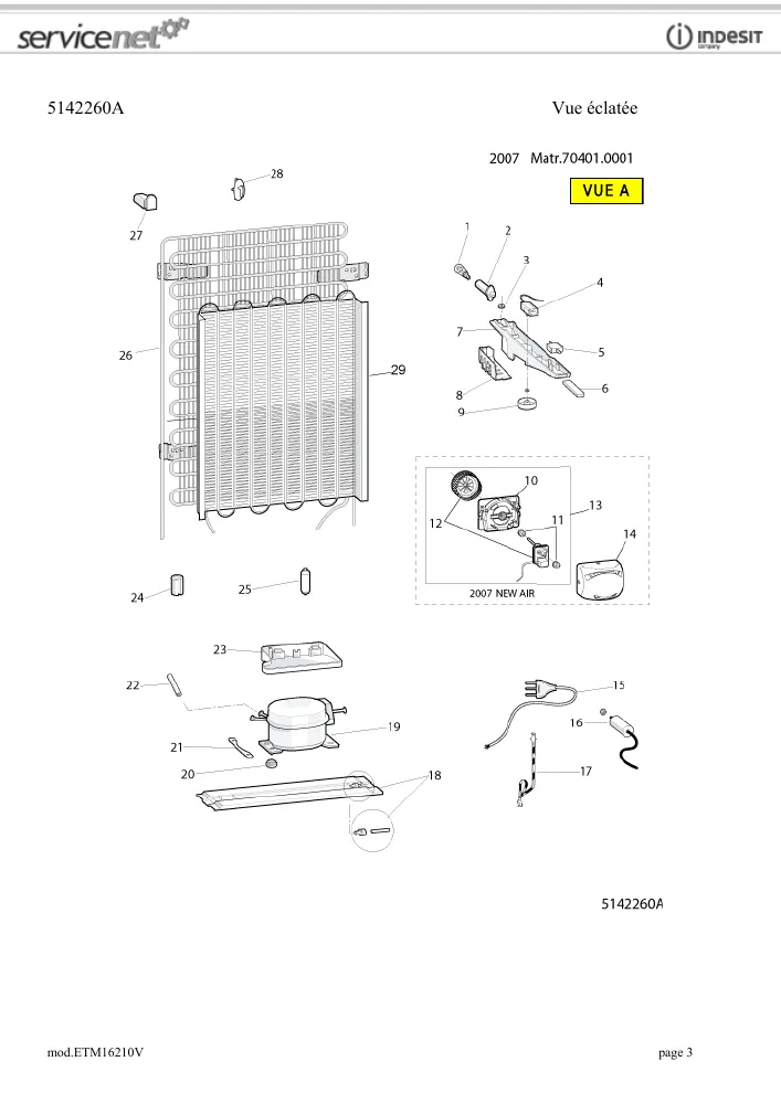 Vue éclatée HOTPOINT-ARISTON ETM16210V 77748