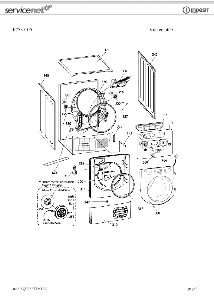 Vue éclatée HOTPOINT-ARISTON AQC96F7TM1EU 78465