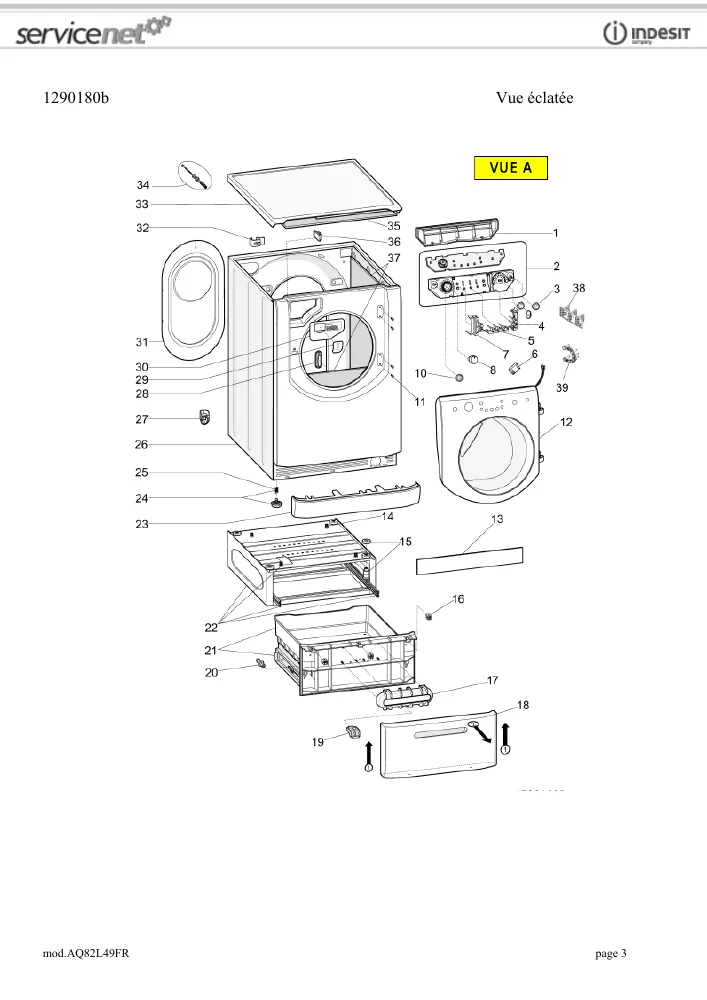 Vue éclatée HOTPOINT-ARISTON AQ82L49FR 78660