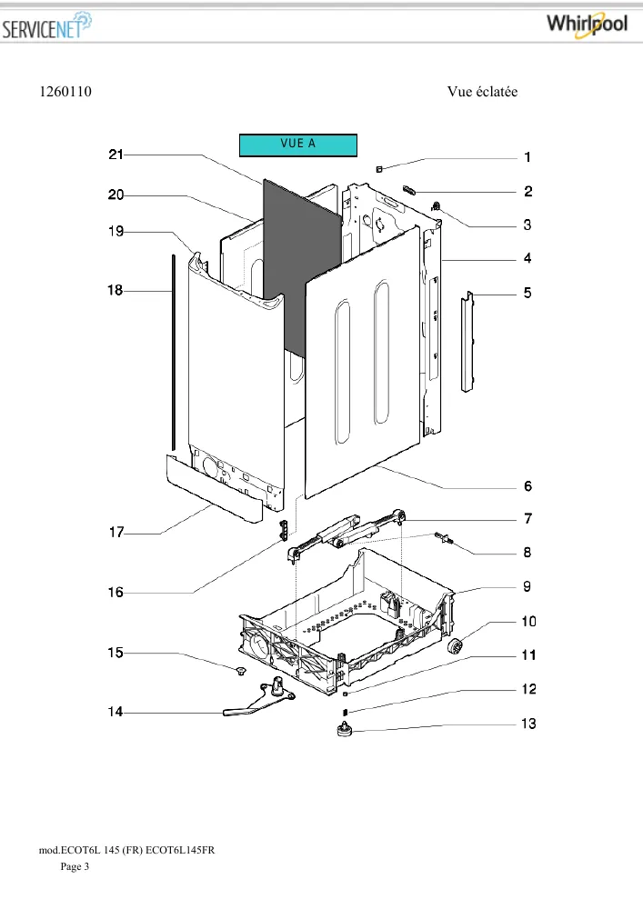 Vue éclatée HOTPOINT-ARISTON ECOT6L145FR 78647