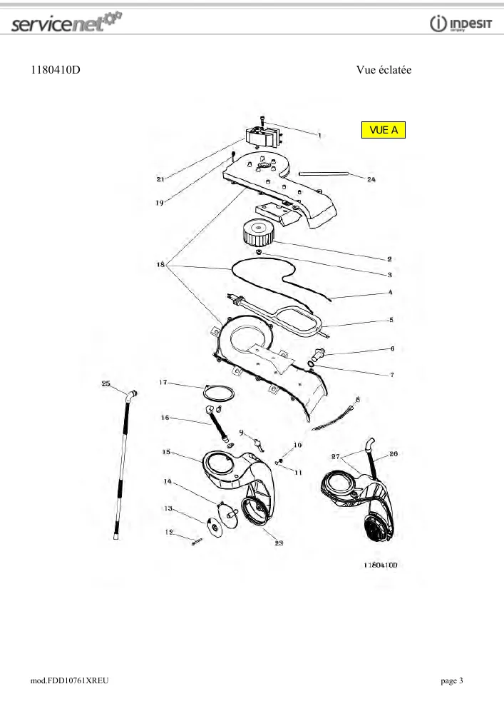 Vue éclatée HOTPOINT-ARISTON FDD10761XREU 85725