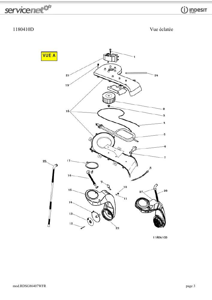 Vue éclatée HOTPOINT-ARISTON RDSG86407WFR 101347