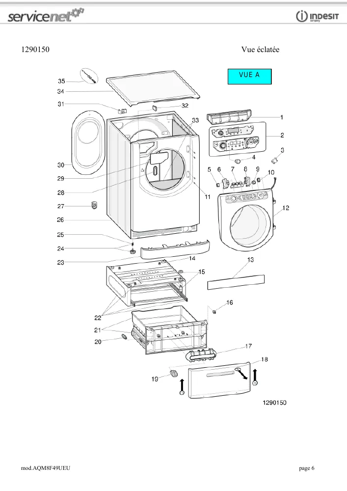 Vue éclatée HOTPOINT-ARISTON AQM8F49UEU 62095