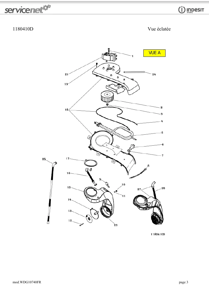 Vue éclatée HOTPOINT-ARISTON WDG10740FR 84269