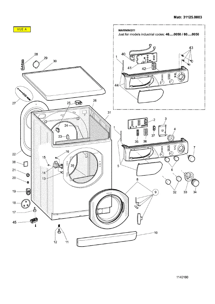 Vue éclatée HOTPOINT-ARISTON AVL160FR 32855