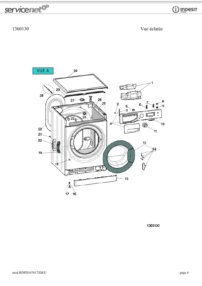 Vue éclatée HOTPOINT-ARISTON RDPD107617JDEU 100432