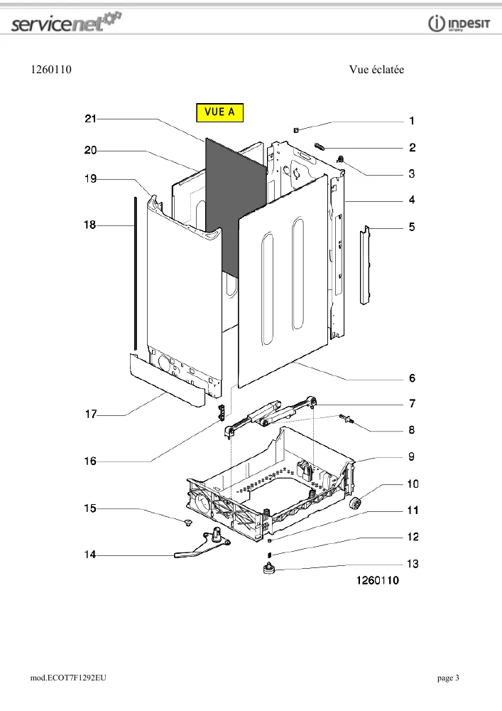 Vue éclatée HOTPOINT-ARISTON ECOT7F1292EU 82813