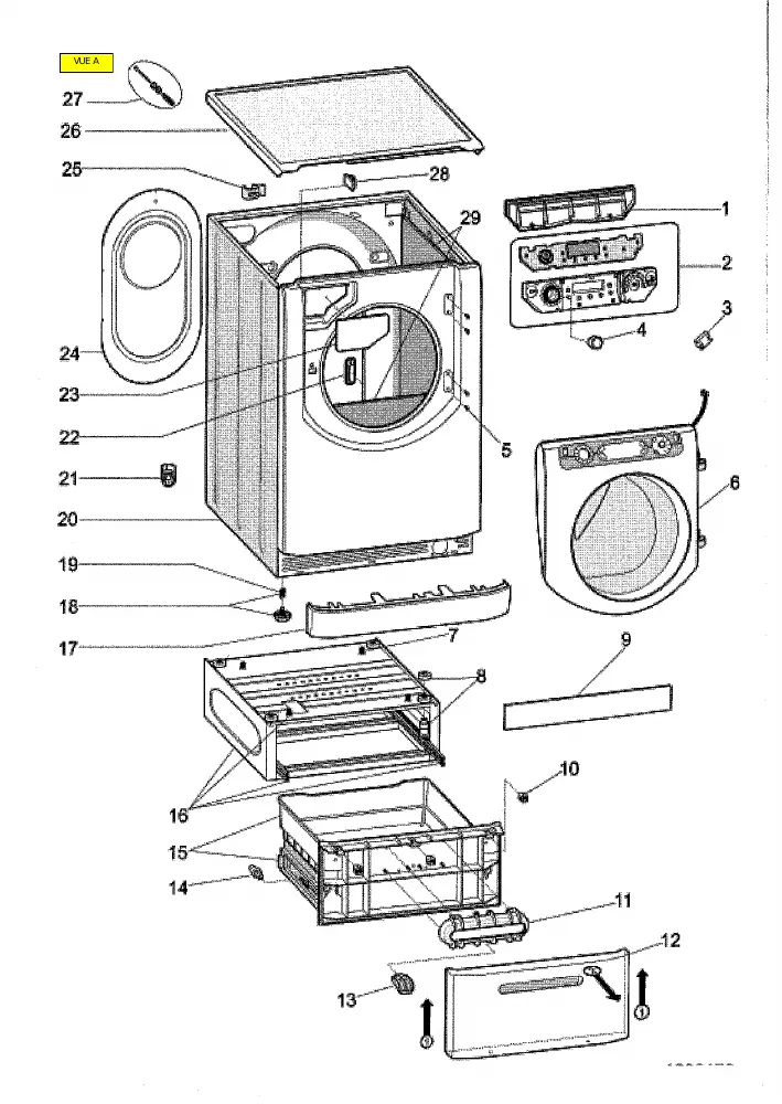 Vue éclatée HOTPOINT-ARISTON AQ9D692UEUVA 074899