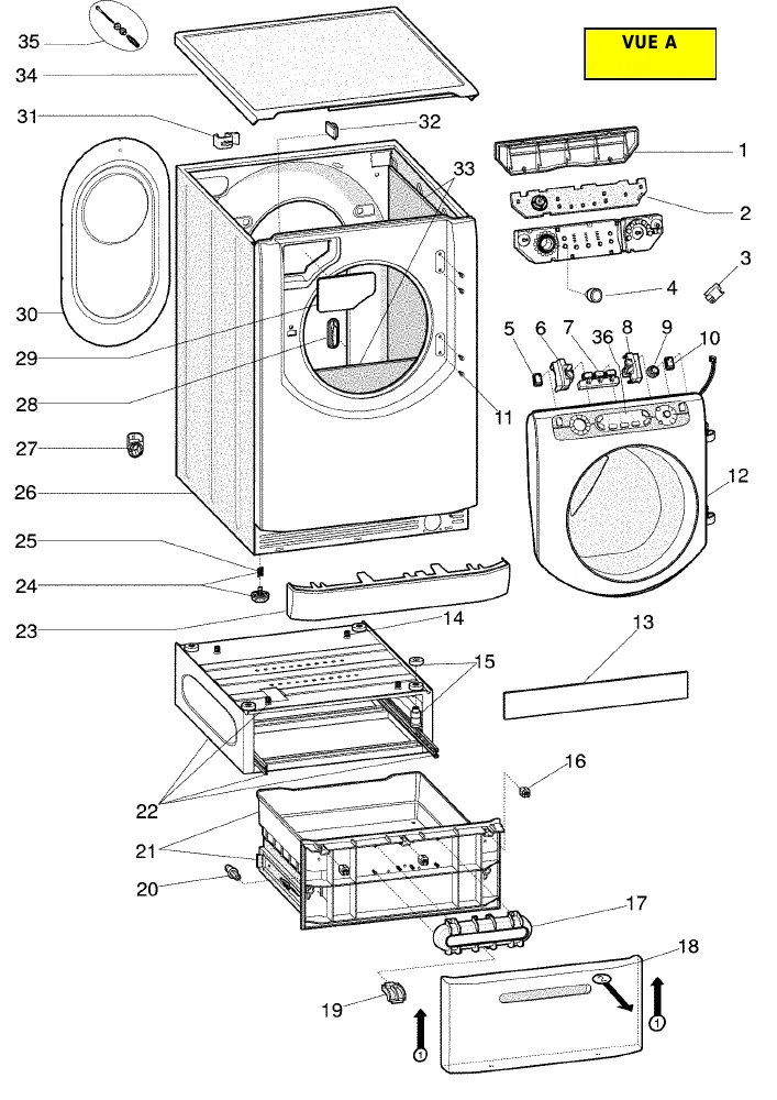 Vue éclatée HOTPOINT-ARISTON AQ8L49UFR 62308