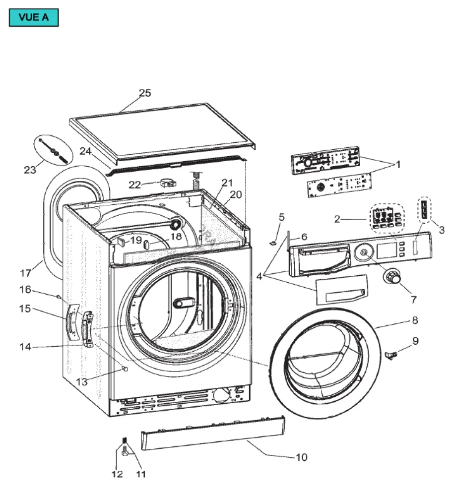 Vue éclatée HOTPOINT-ARISTON NCOM10743BFR 157380