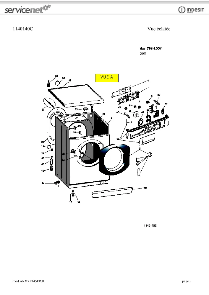 Vue éclatée HOTPOINT-ARISTON ARXXF145FR.R ARXXF145FRR 56796