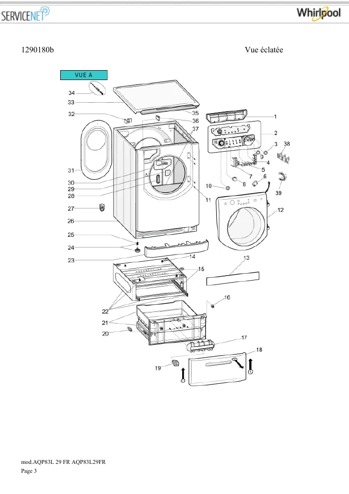 Vue éclatée HOTPOINT-ARISTON AQP83L29FR