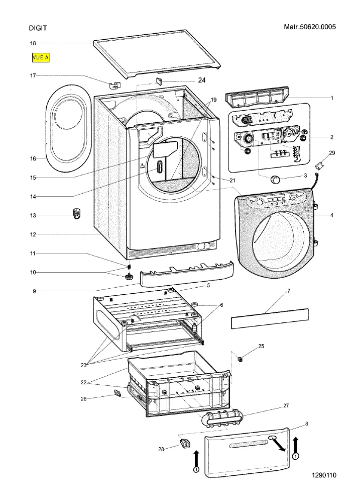 Vue éclatée HOTPOINT-ARISTON AQXGF141HFR 54666
