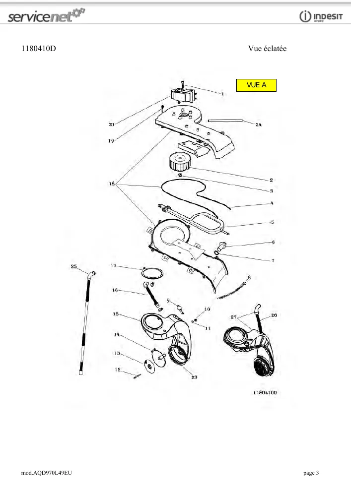 Vue éclatée HOTPOINT-ARISTON AQD970L49EU 82811