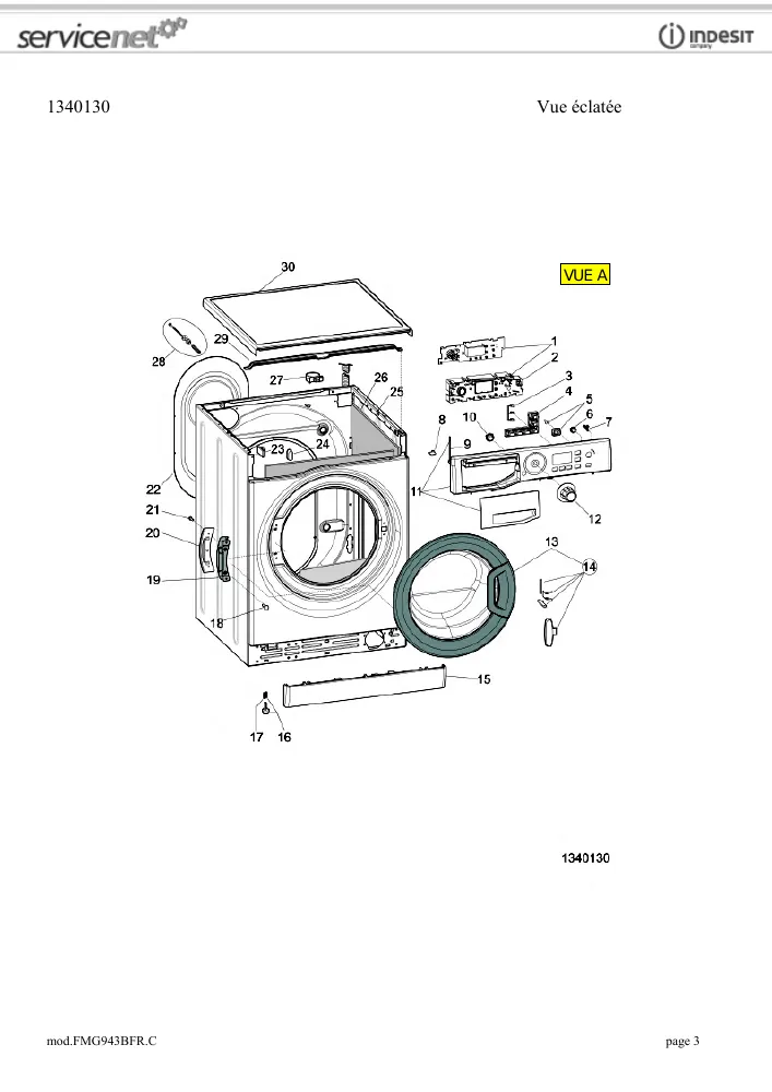 Vue éclatée HOTPOINT-ARISTON FMG943BFR.C FMG943BFRC 86332