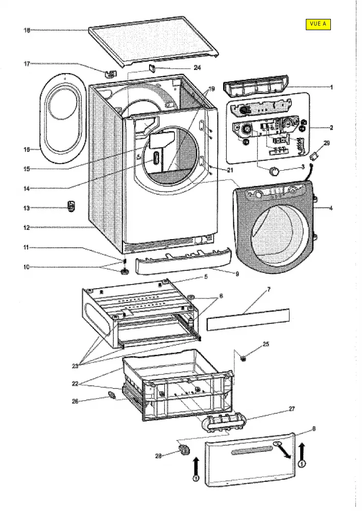 Vue éclatée HOTPOINT-ARISTON AQGL129FR 54650