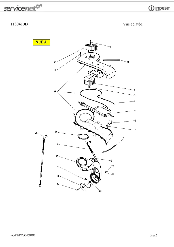 Vue éclatée HOTPOINT-ARISTON WDD9640BEU 78665