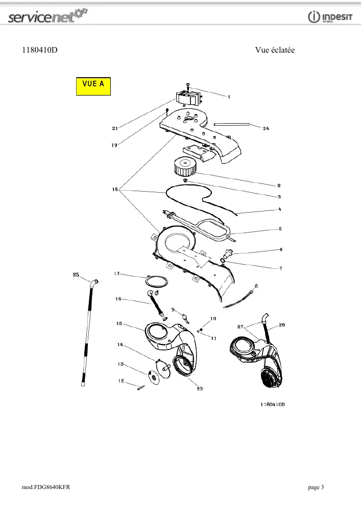 Vue éclatée HOTPOINT-ARISTON FDG8640KFR 87664