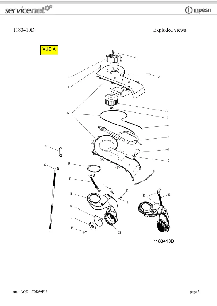 Vue éclatée HOTPOINT-ARISTON AQD1170D69EU 78236