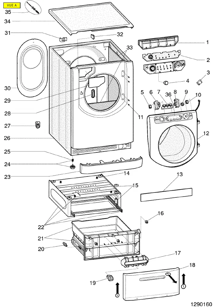 Vue éclatée HOTPOINT-ARISTON AQ8L29UFR 62309