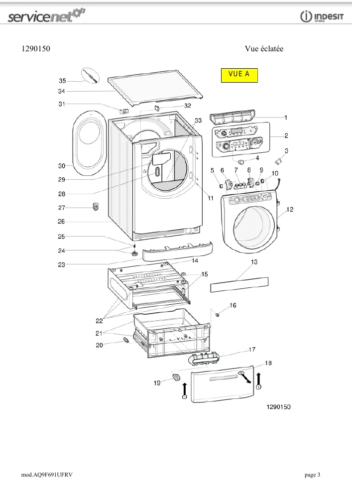 Vue éclatée HOTPOINT-ARISTON AQ9F691UFRV 68536