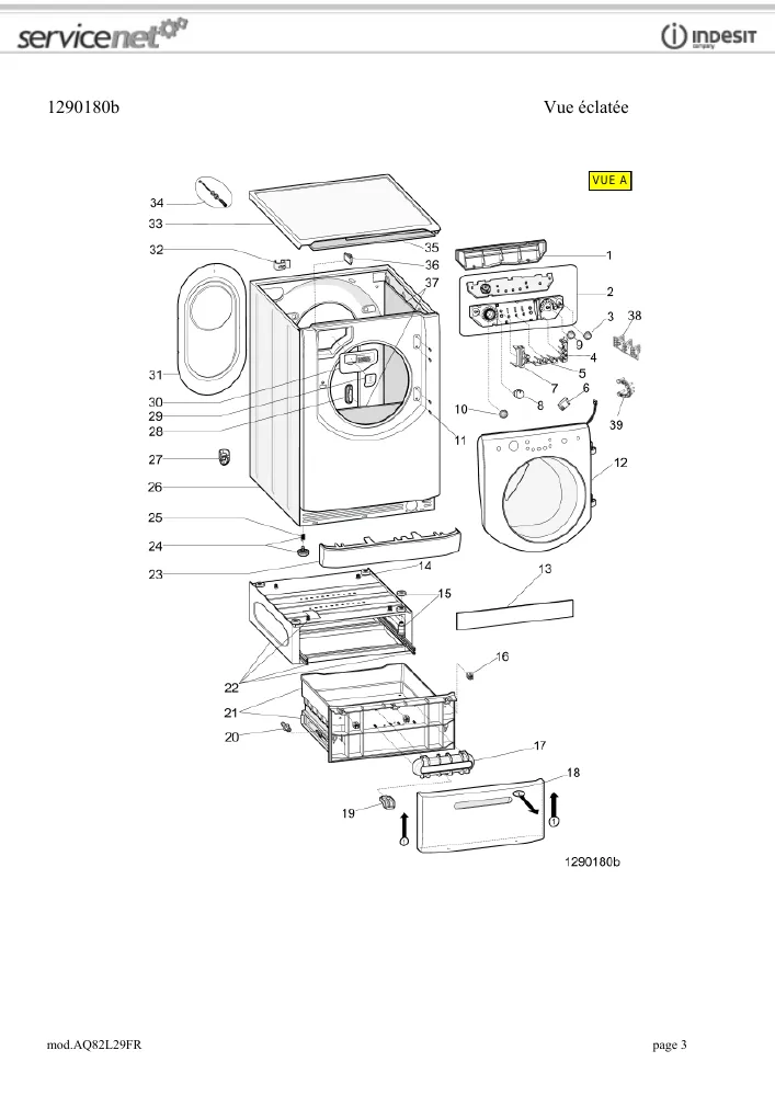 Vue éclatée HOTPOINT-ARISTON AQ82L29FR