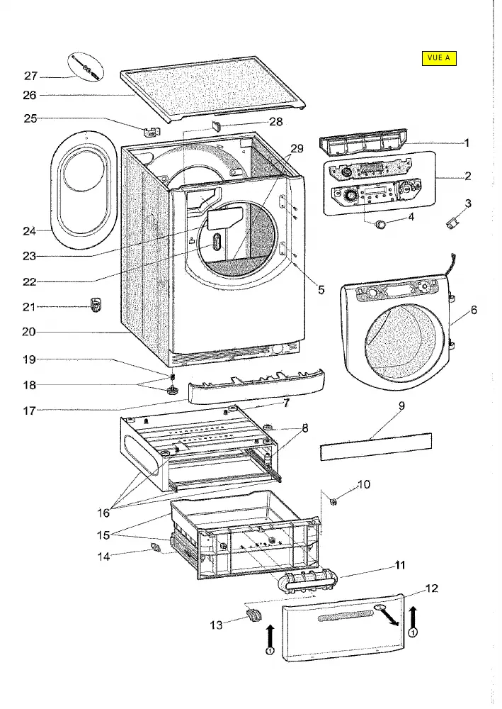 Vue éclatée HOTPOINT-ARISTON AQ9D492XEUVA.E AQ9D492XEUVAE 74891