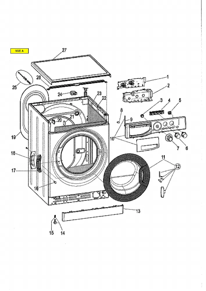 Vue éclatée HOTPOINT-ARISTON WML823BFR 84303