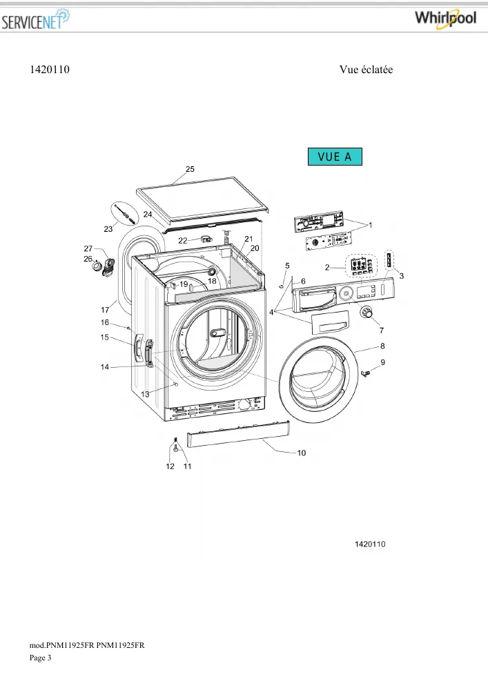 Vue éclatée HOTPOINT-ARISTON PNM11925FR 166429