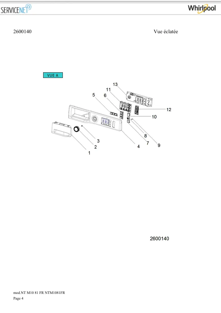 Vue éclatée HOTPOINT-ARISTON NTM1081FR 154333