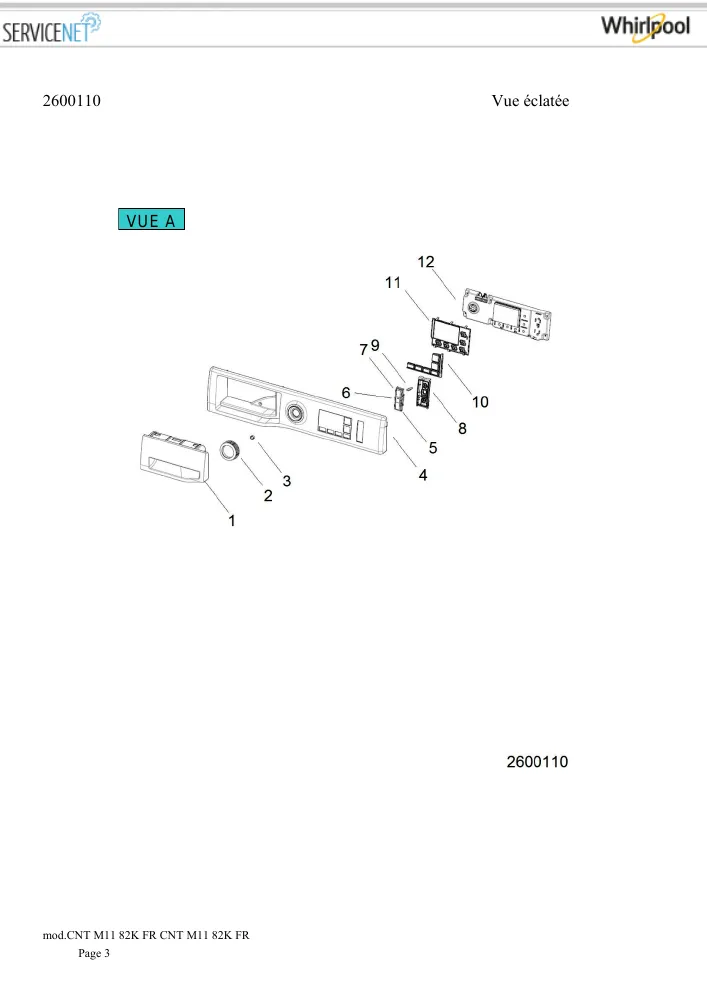 Vue éclatée HOTPOINT-ARISTON CNTM1182KFR 16594