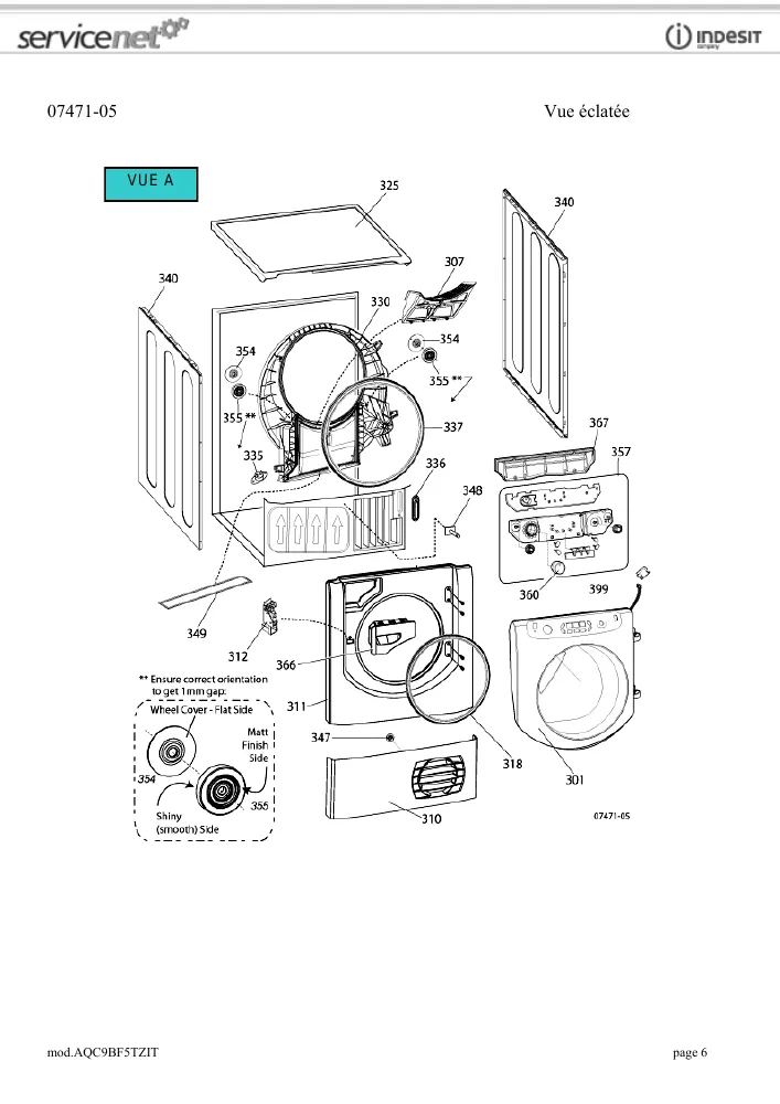Vue éclatée HOTPOINT-ARISTON AQC9BF5TZIT 76858