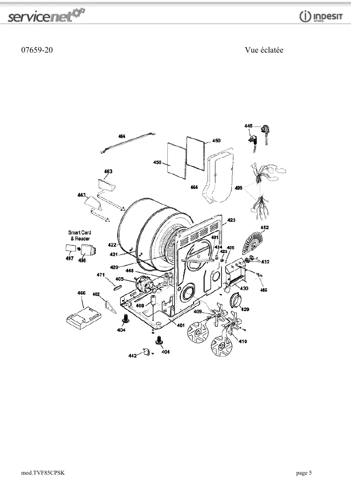 Vue éclatée HOTPOINT-ARISTON TVF85CPSK 77656