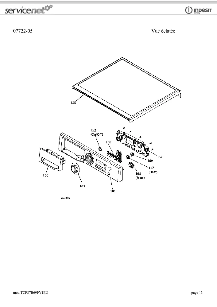 Vue éclatée HOTPOINT-ARISTON TCF87B69PY1EU 82553