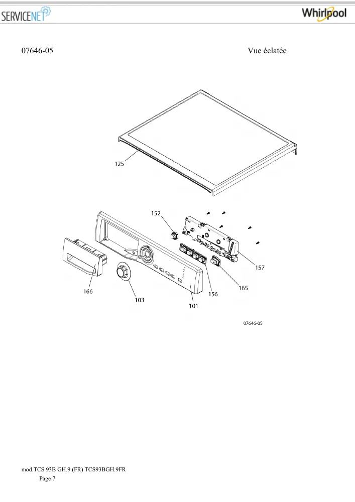 Vue éclatée HOTPOINT-ARISTON TCS93BGH.9FR 156735