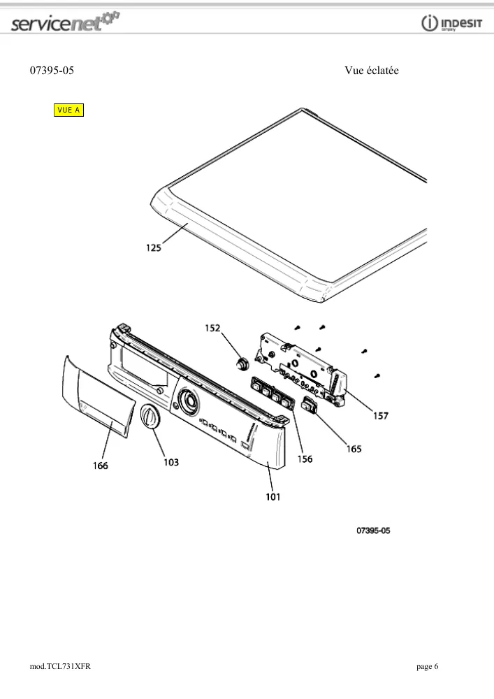Vue éclatée HOTPOINT-ARISTON TCL731XFR 54557