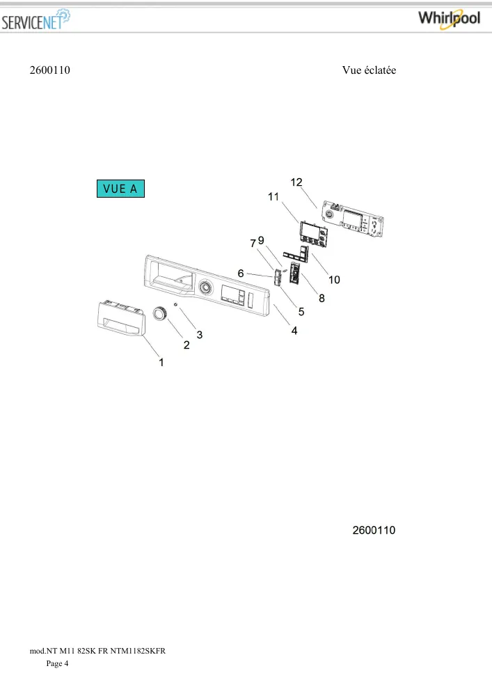 Vue éclatée HOTPOINT-ARISTON NTM1182SKFR 154293