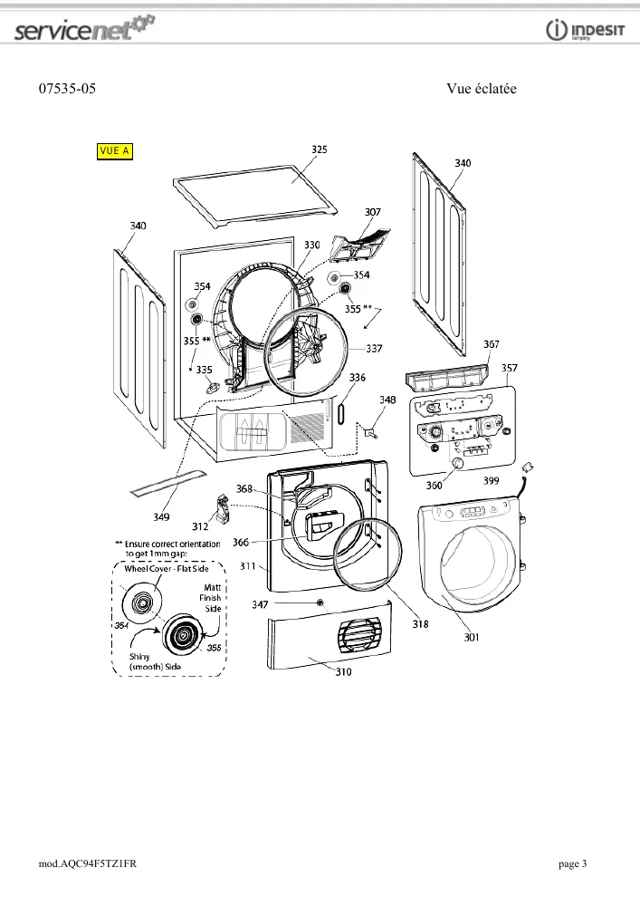 Vue éclatée HOTPOINT-ARISTON AQC94F5TZ1FR 76891