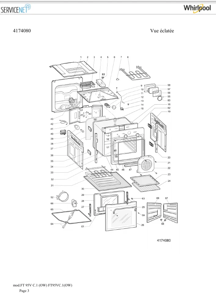 Vue éclatée HOTPOINT-ARISTON FT95VC.1OW 33694