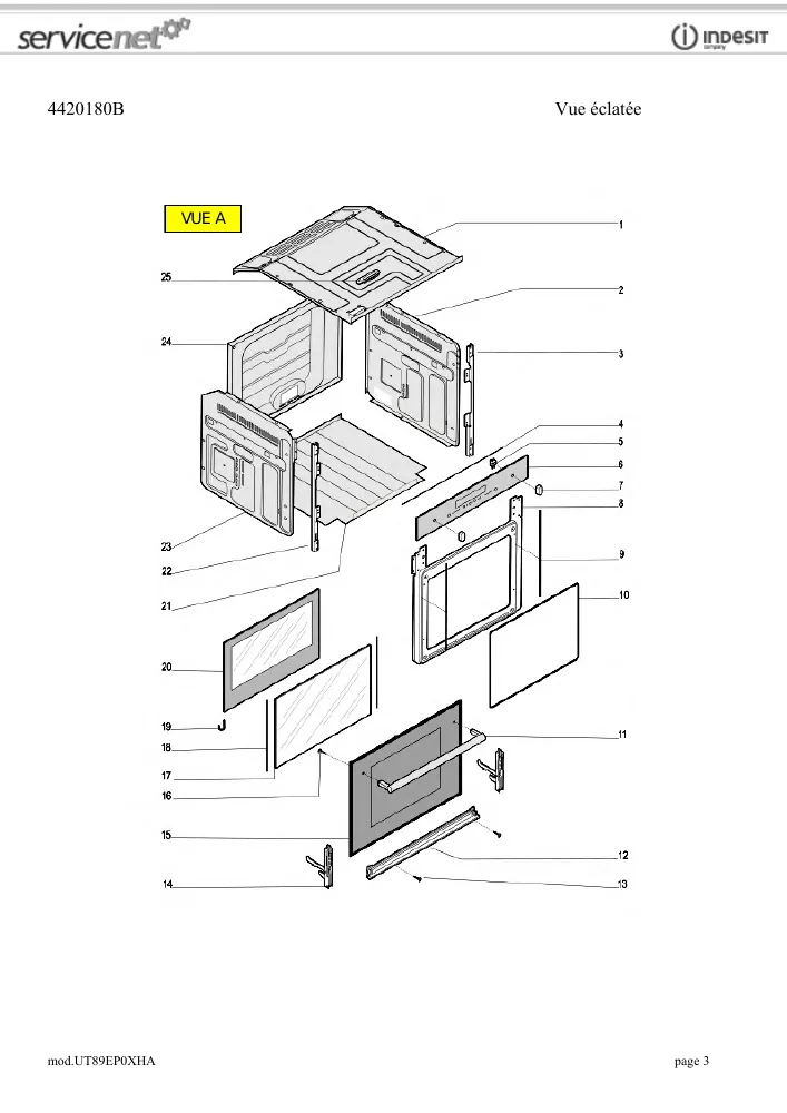 Vue éclatée HOTPOINT-ARISTON UT89EP0XHA 85328