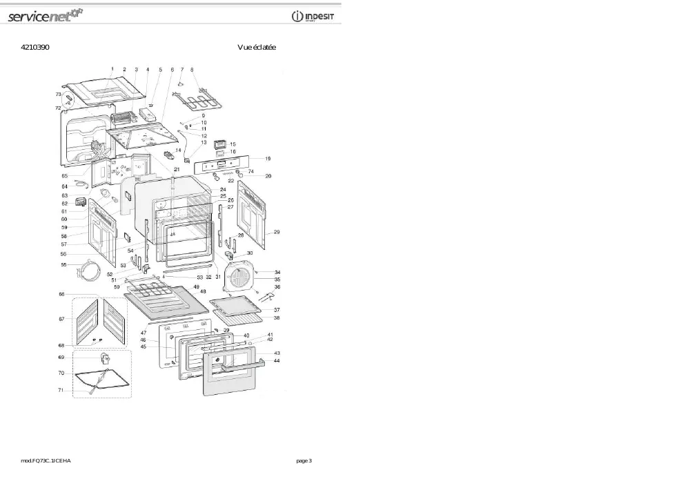 Vue éclatée HOTPOINT-ARISTON FQ73C.1ICEHA 036861200000