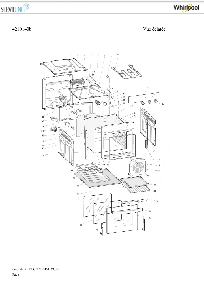 Vue éclatée HOTPOINT-ARISTON FH51IXCNS 080837