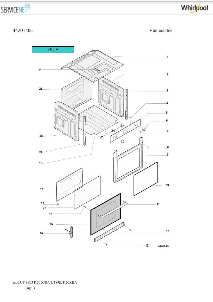 Vue éclatée HOTPOINT-ARISTON UT89EJP.20XHA 82282