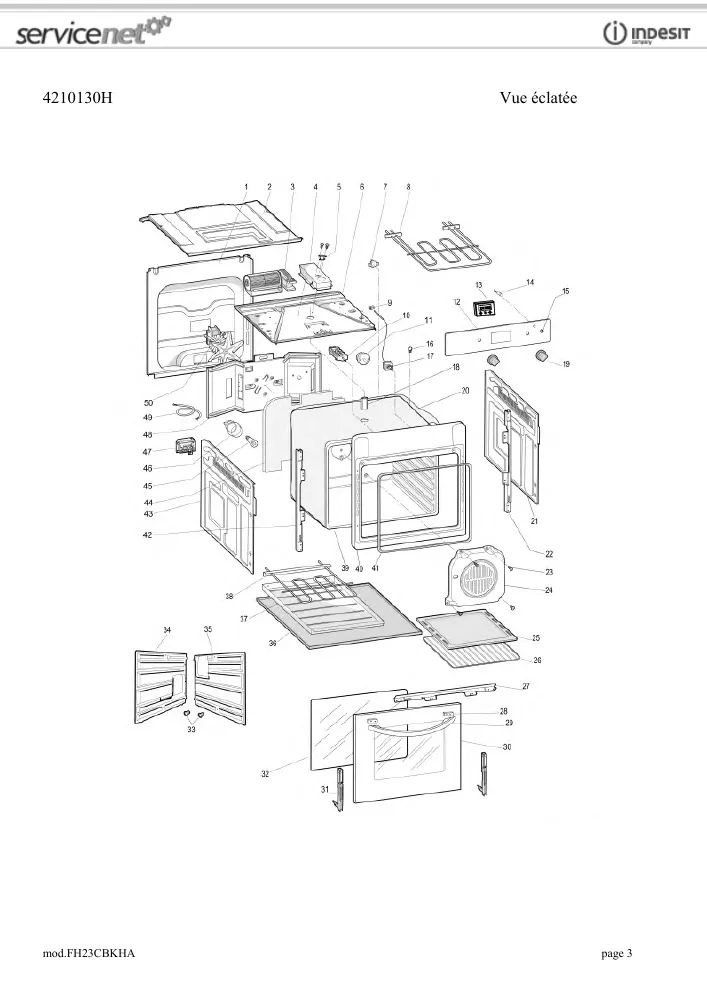 Vue éclatée HOTPOINT-ARISTON FH23CBKHA 68547