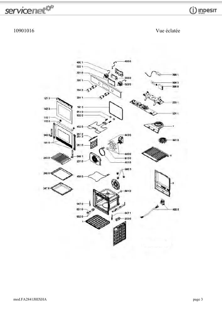 Vue éclatée HOTPOINT-ARISTON FA2841JHIXHA 00118