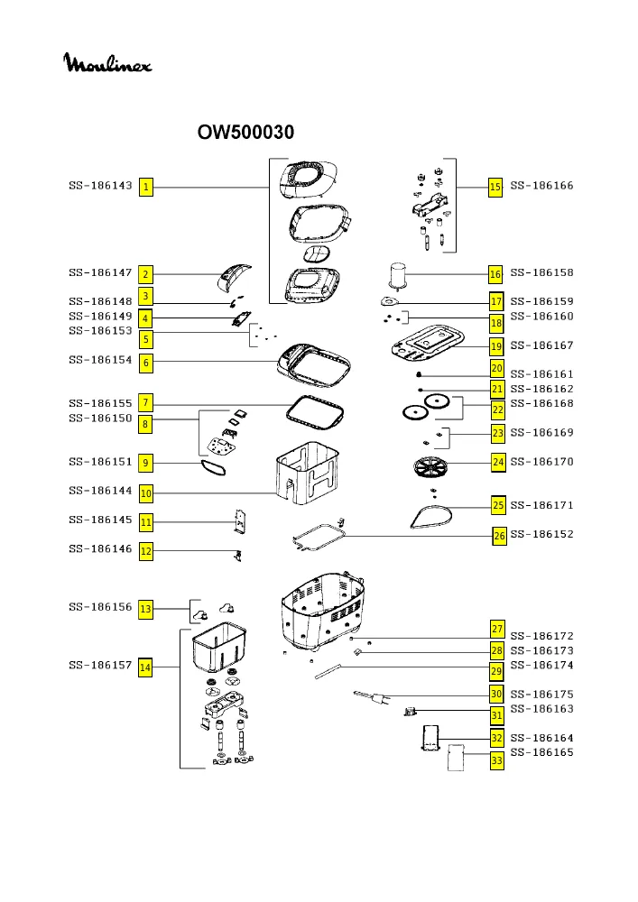 Vue éclatée MOULINEX OW500030 1500573901